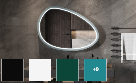 Asymetrické LED zrcadlo s lakovaným rámem z MDF L310