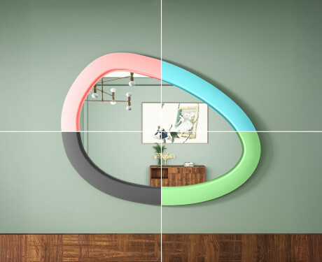 Asymetrické LED zrcadlo s rámem z MDF L310 #6