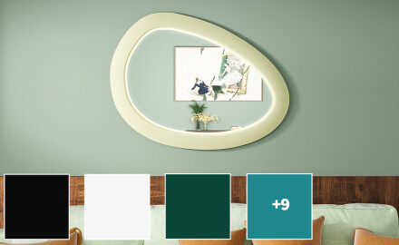 Asymetrické LED zrcadlo s rámem z MDF L310