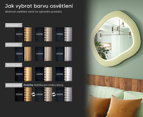 Designové LED zrcadlo z MDF v geometrickém tvaru L309 #5