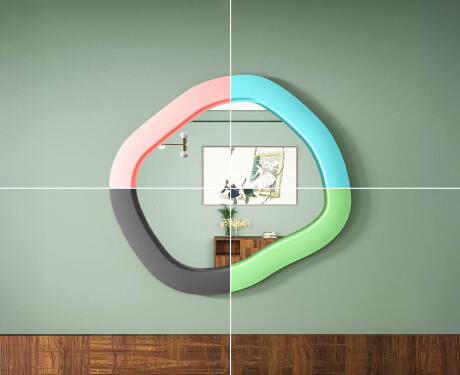 Designové LED zrcadlo z MDF v geometrickém tvaru L309 #6