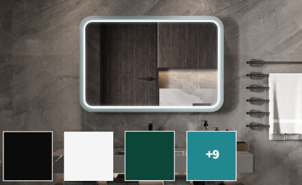 Zaoblené LED zrcadlo s lakovaným MDF rámem L305