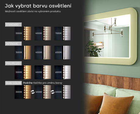 Zaoblené LED zrcadlo v lesklém MDF rámu L305 #5