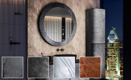 Kulaté zrcadlo v kamenném rámu L294