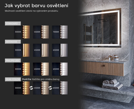 LED koupelnové zrcadlo s rámem WoodenFrame v barvě Oslo dub #9