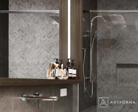 LED koupelnové zrcadlo s rámem WoodenFrame v barvě Oslo dub #10