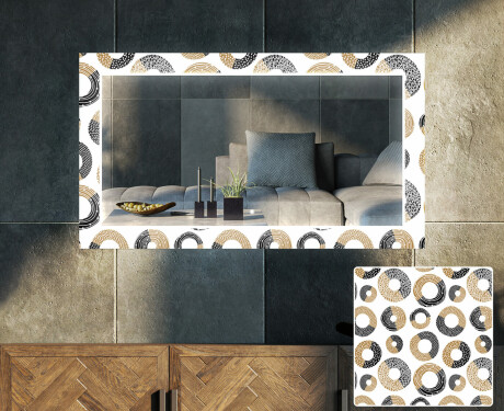 Dekorativní zrcadlo s LED osvětlením do obývacího pokoje - Donuts #1