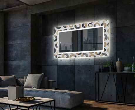 Dekorativní zrcadlo s LED osvětlením do obývacího pokoje - Donuts #2