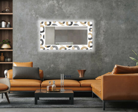 Dekorativní zrcadlo s LED osvětlením do obývacího pokoje - Donuts #5