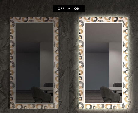 Dekorativní zrcadlo s LED osvětlením do obývacího pokoje - Donuts #7
