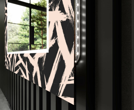 Dekorativní zrcadlo s LED osvětlením do obývacího pokoje - Lines #11