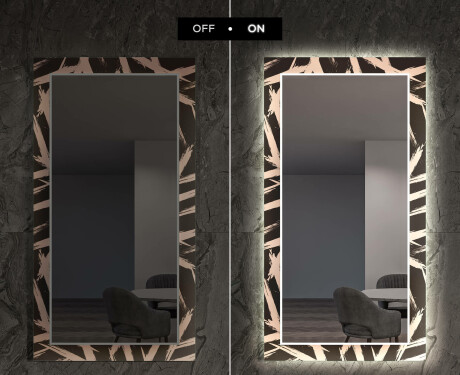 Dekorativní zrcadlo s LED osvětlením do obývacího pokoje - Lines #7