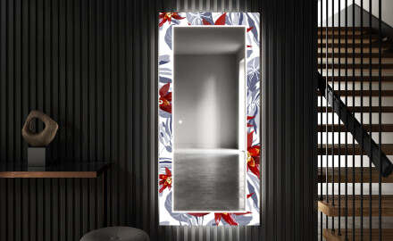 Dekorativní zrcadlo s LED osvětlením do předsíně - Sea Flowers