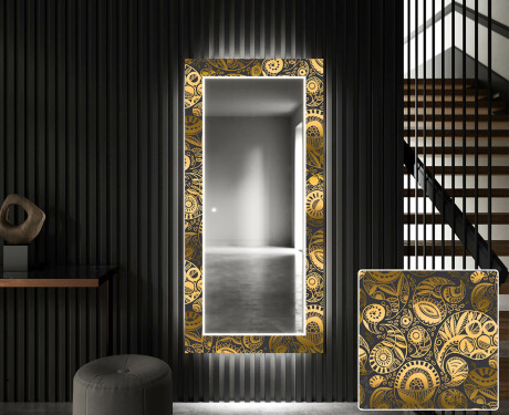 Dekorativní zrcadlo s LED osvětlením do předsíně - Ancient Pattern #1