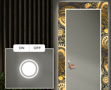 Dekorativní zrcadlo s LED osvětlením do předsíně - Ancient Pattern #4