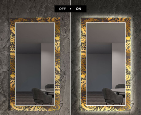 Dekorativní zrcadlo s LED osvětlením do předsíně - Ancient Pattern #7