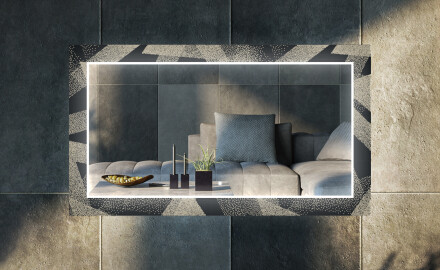 Dekorativní zrcadlo s LED osvětlením do obývacího pokoje - Dotted Triangles