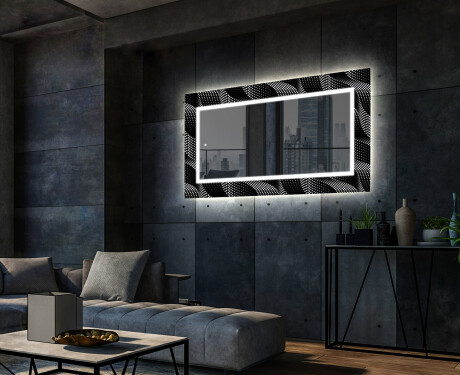 Dekorativní zrcadlo s LED osvětlením do obývacího pokoje - Dark Wave #2