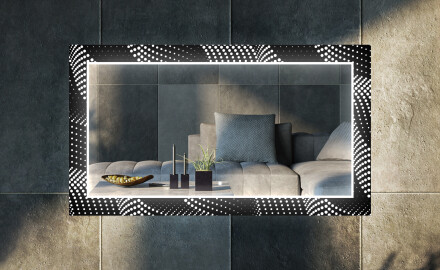 Dekorativní zrcadlo s LED osvětlením do obývacího pokoje - Dark Wave