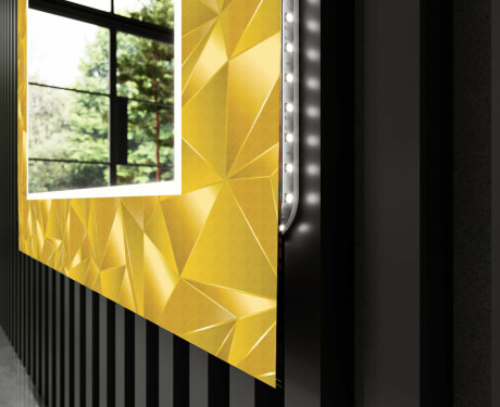 Dekorativní zrcadlo s LED osvětlením do předsíně - Gold Triangles #11