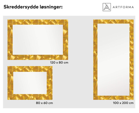 Dekorativní zrcadlo s LED osvětlením do předsíně - Gold Triangles #6