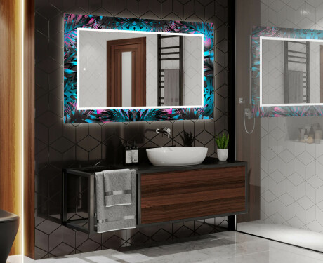 Podsvícené dekorativní zrcadlo do koupelny - Fluo Tropic #2