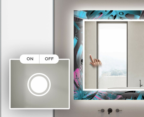 Podsvícené dekorativní zrcadlo do koupelny - Fluo Tropic #4