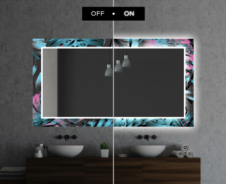 Podsvícené dekorativní zrcadlo do koupelny - Fluo Tropic #7