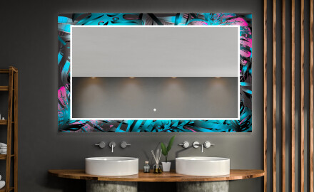 Podsvícené dekorativní zrcadlo do koupelny - Fluo Tropic