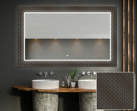 Podsvícené dekorativní zrcadlo do koupelny - Golden Lines