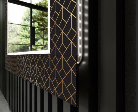 Podsvícené dekorativní zrcadlo do koupelny - Golden Lines #11