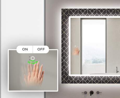 Podsvícené dekorativní zrcadlo do koupelny - Golden Lines #5