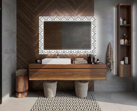 Podsvícené dekorativní zrcadlo do koupelny - Industrial #12