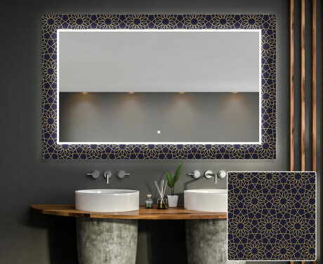 Podsvícené dekorativní zrcadlo do koupelny - Ornament #1