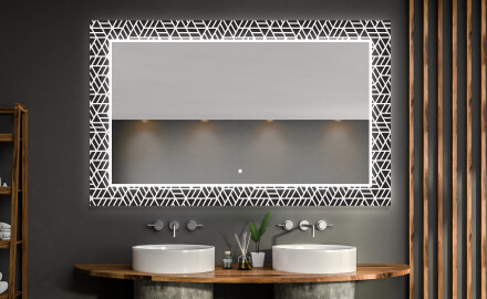 Podsvícené dekorativní zrcadlo do koupelny - Triangless