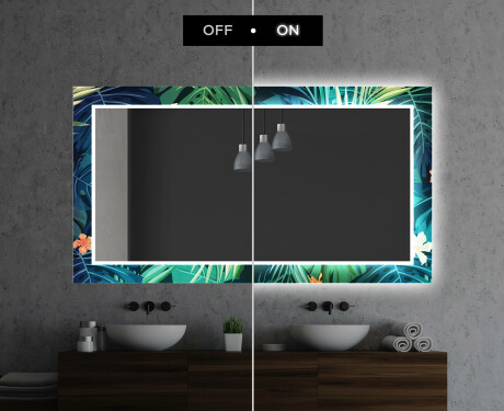 Podsvícené dekorativní zrcadlo do koupelny - Tropical #7