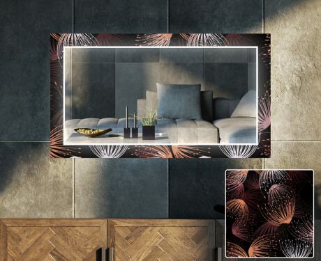 Dekorativní zrcadlo s LED osvětlením do obývacího pokoje - Dandelion #1
