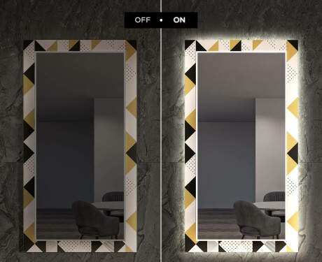 Dekorativní zrcadlo s LED osvětlením do jídelny - Geometric Patterns #7