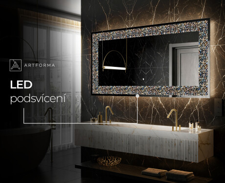 Podsvícené dekorativní zrcadlo - Natural Stones #9