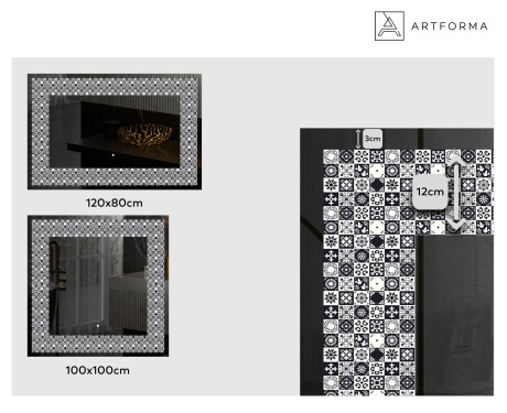 Podsvícené dekorativní zrcadlo - Geometric Symphony #2