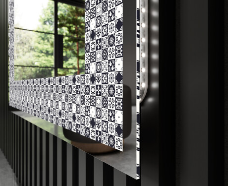 Podsvícené dekorativní zrcadlo - Geometric Symphony #3