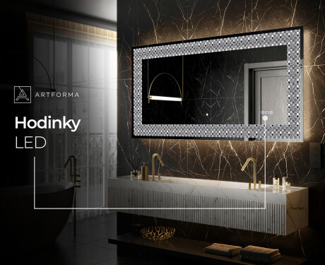 Podsvícené dekorativní zrcadlo - Geometric Symphony #6