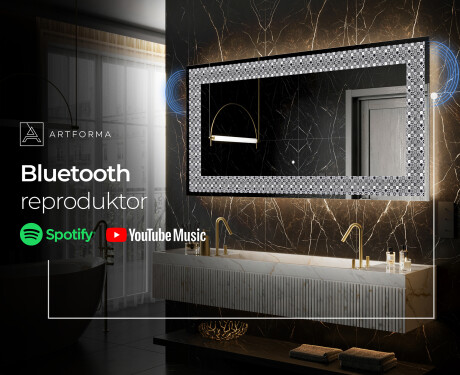 Podsvícené dekorativní zrcadlo - Geometric Symphony #7