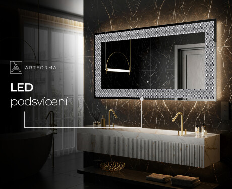 Podsvícené dekorativní zrcadlo - Geometric Symphony #9