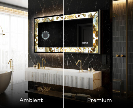 Podsvícené dekorativní zrcadlo - Golden Streaks