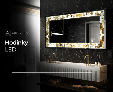 Podsvícené dekorativní zrcadlo - Golden Streaks #8