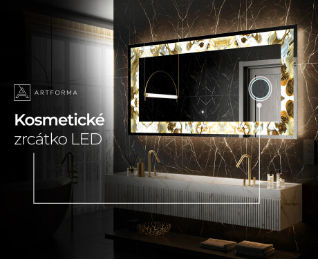 Podsvícené dekorativní zrcadlo - Golden Streaks #9