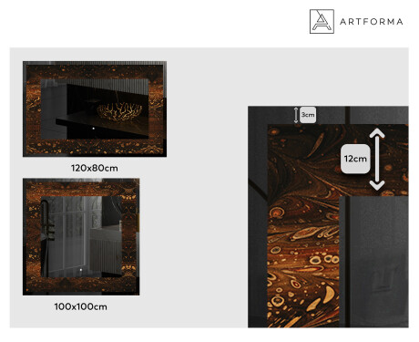 Podsvícené dekorativní zrcadlo - Amber Shell #2