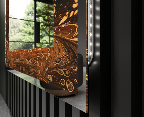 Podsvícené dekorativní zrcadlo - Amber Shell #3