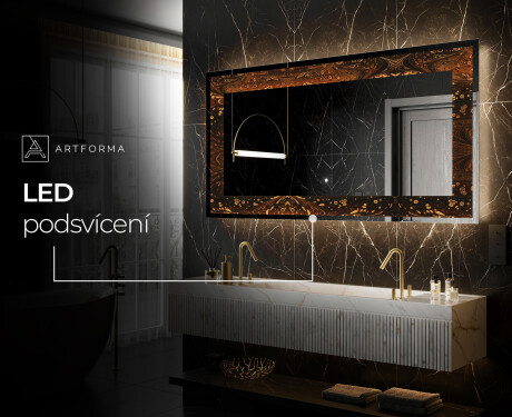 Podsvícené dekorativní zrcadlo - Amber Shell #6